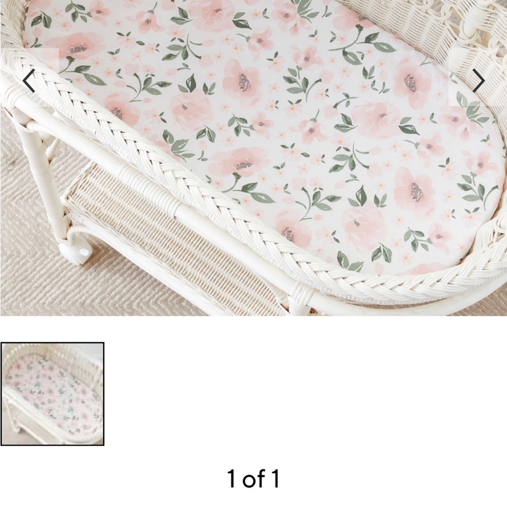 Pottery Barn Kids Floral Bedding Sheet - Pink and Green